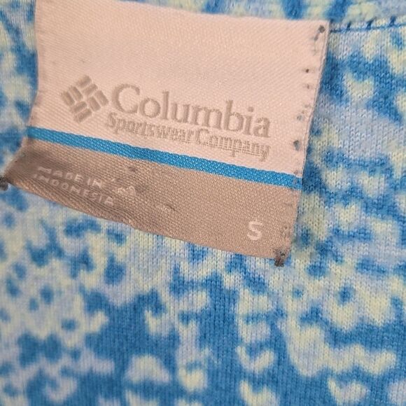 Columbia Arctic Air Printed Half Zip Fleece Pullover Blue Warm Sweatshirt Jacket - Picture 3 of 8